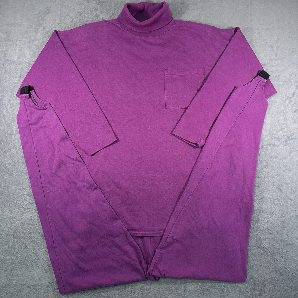 Lerner Tracksuit Purple Womens M Vintage Stirrup Pants Turtleneck Lounge Set